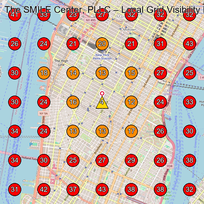 The SMILE Center, PLLC GeoGrid visibility map for Occupational Therapist in New York